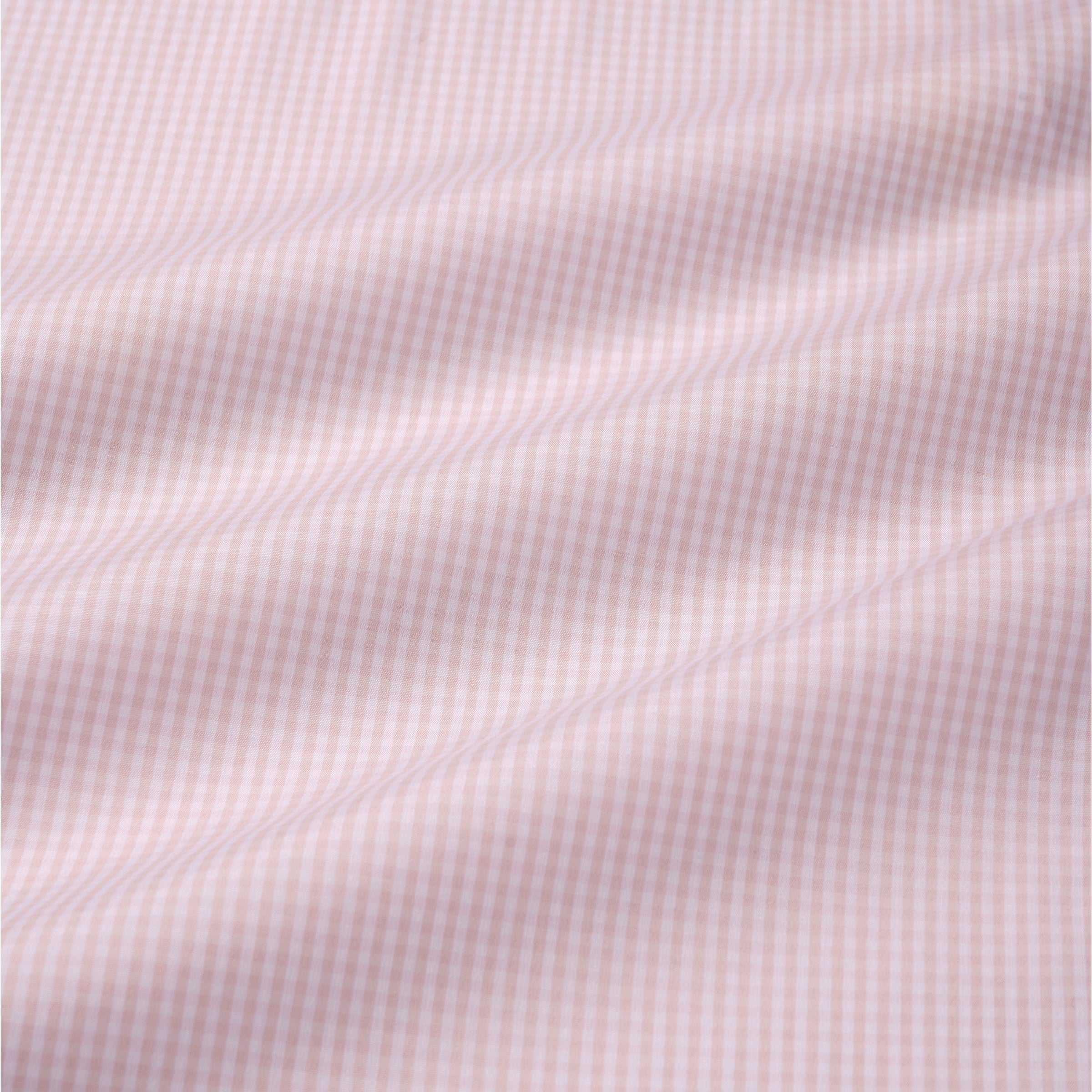Pale Pink & White Slim Fit Double Cuff Essential Gingham Formal Shirt