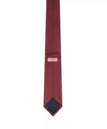 Burgundy Red Plain Woven Silk Tie