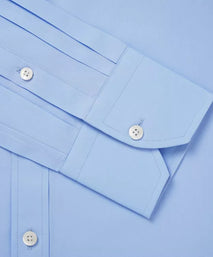 Pale Blue Slim Fit Double Cuff Ramses Poplin Formal Shirt