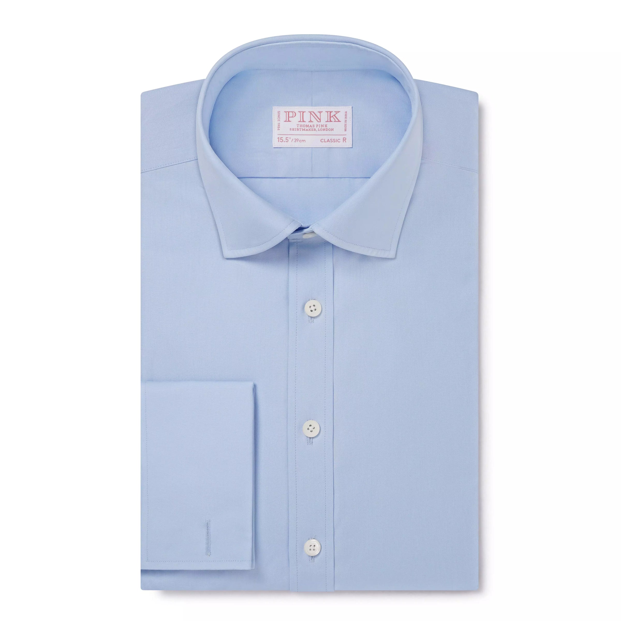 Pale Blue Classic Fit Double Cuff Poplin Formal Shirt
