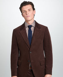 Deep Brown Classic Fit Unstructured Cord Jacket