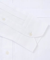 White Classic Fit Smart Casual Button Down Collar Linen Tonal Stripe Shirt