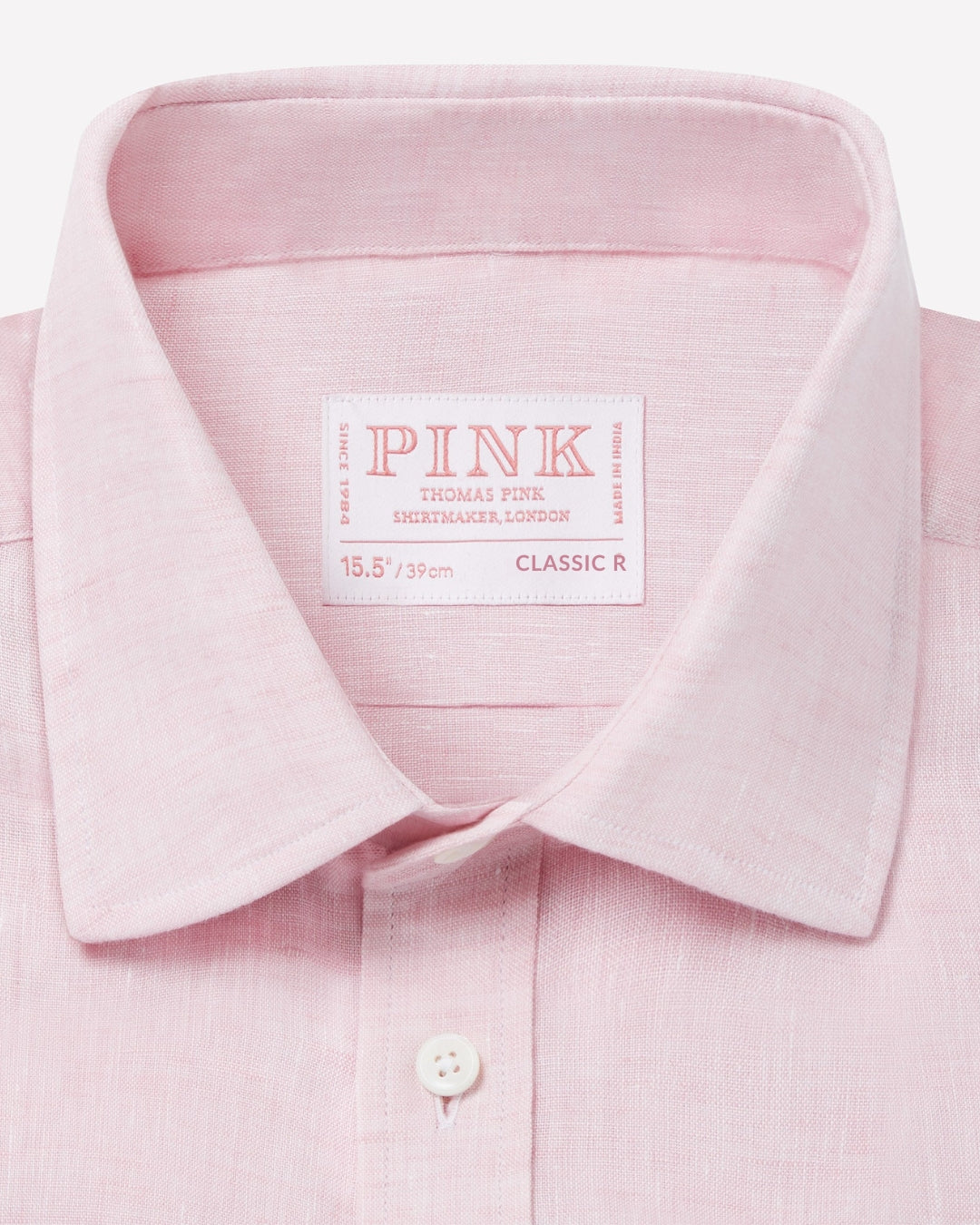 Pale Pink Classic Fit Essential Linen Formal Shirt